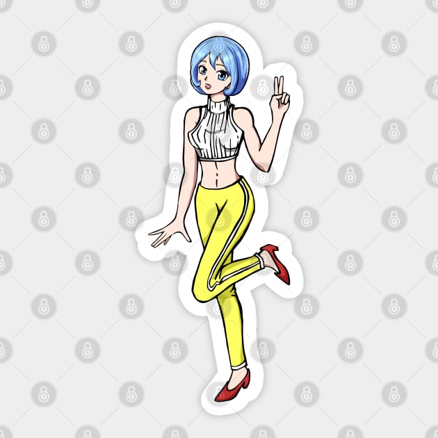 crypto - NFT - manga girl – Kryptine - [Kryptine 37] [1331000] Sticker by LiveForever